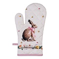 Clayre & Eef Oven mitt Rabbit & Roses pink