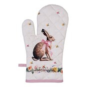 Clayre & Eef Oven mitt Rabbit & Roses pink