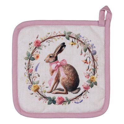 Clayre & Eef Topflappen Rabbit & Roses pink