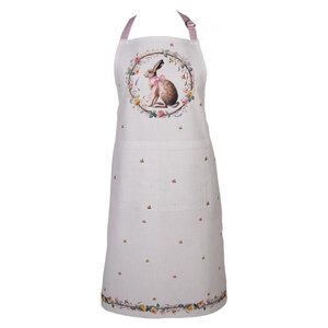 Clayre & Eef Kitchen apron Rabbit & Roses pink