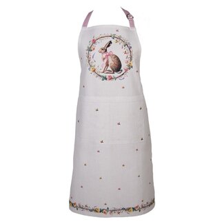 Clayre & Eef Küchenschürze Rabbit & Roses pink