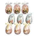 Clayre & Eef Osterhänger Eggs Rabbits & Chicks Set of 9