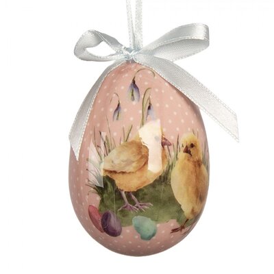 Clayre & Eef Easter Hanger Eggs Rabbits & Chicks Set of 9