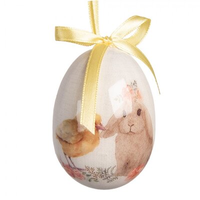 Clayre & Eef Easter Hanger Eggs Rabbits & Chicks Set of 9