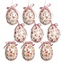 Clayre & Eef Osterhänger Eggs Petite Flowers pink Set of 9