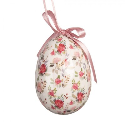 Clayre & Eef Easter Hanger Eggs Petite Flowers pink Set of 9
