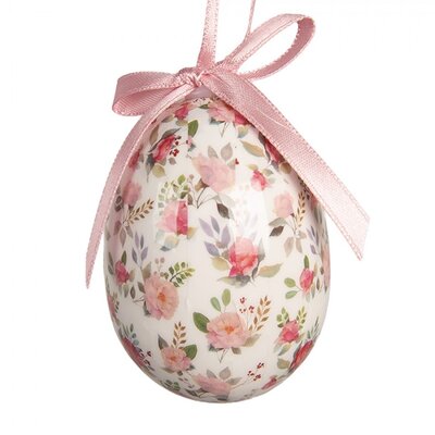 Clayre & Eef Easter Hanger Eggs Petite Flowers pink Set of 9