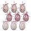 Clayre & Eef Osterhänger Eggs Petite Flower purple Set of 9