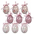 Clayre & Eef Easter Hanger Eggs Petite Flower purple Set of 9