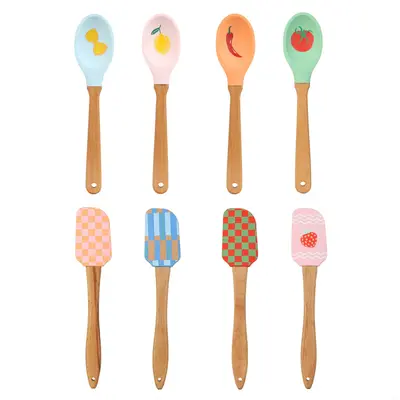 Talking Tables Silicone-Wood Kitchen Utensils assorti