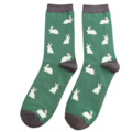 Miss Sparrow Männer-Socken Bamboo Rabbits green