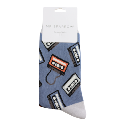 Miss Sparrow Mens Socks Bamboo Tapes denim
