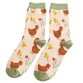 Miss Sparrow Socks Bamboo Chicks & Hen cream