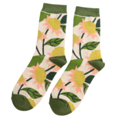 Miss Sparrow Socks Bamboo Echinaceas cream