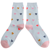Miss Sparrow Socken Bamboo Multi Hearts blue