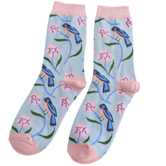 Miss Sparrow Socken Bamboo Sweet Bird powder blue