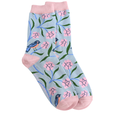 Miss Sparrow Socken Bamboo Sweet Bird powder blue
