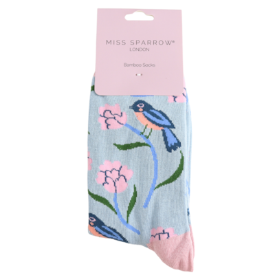 Miss Sparrow Socks Bamboo Sweet Bird powder blue