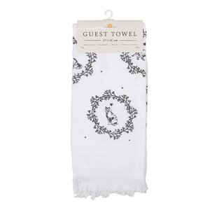 Clayre & Eef Guest towel Cats black-white