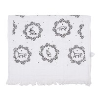Clayre & Eef Guest towel Cats black-white