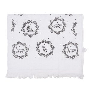 Clayre & Eef Guest towel Cats black-white