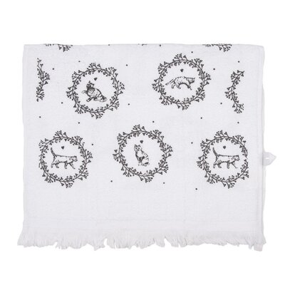 Clayre & Eef Guest towel Rabbits black-white