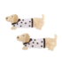 Red Cuckoo Hair Clips Dog white Set of 2