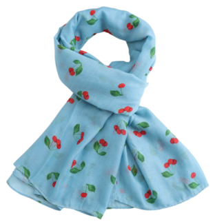 M&K Collection Schal Cherries powder blue