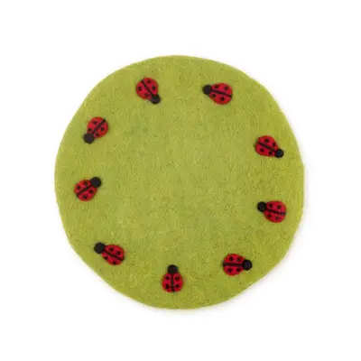Sjaal met Verhaal Filz-Untersetzer 25 cm Lieveheersbeestjes lichtgroen