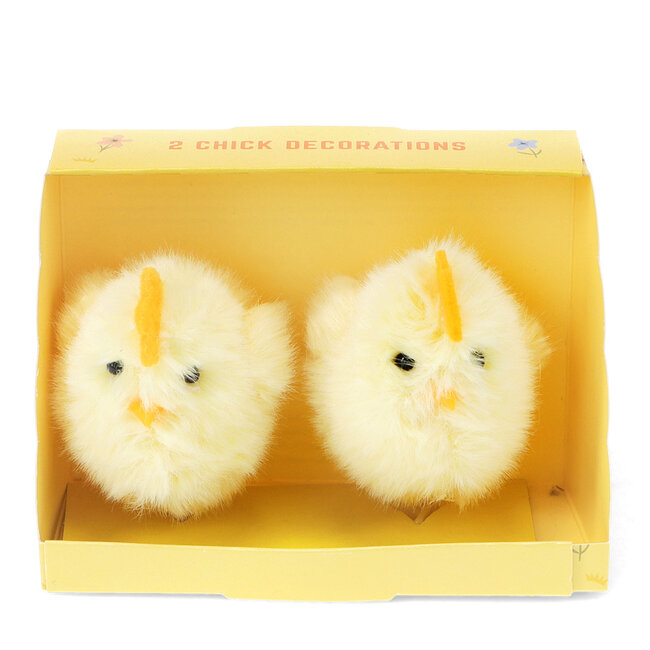 Fluffy Easter Decorations Chicks Set of 2