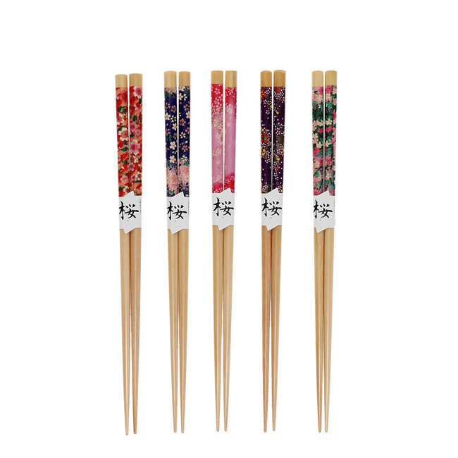 Wooden Chopsticks Flowers Set of 5