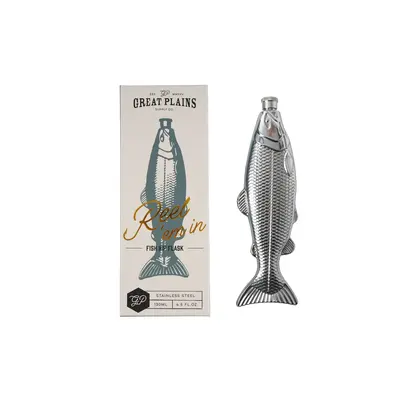 CGB Giftware Hip Flask Steinless Steel Great Plains Fish