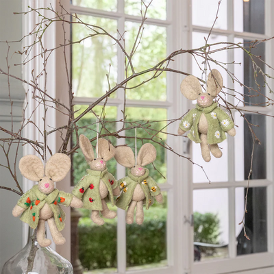 Sjaal met Verhaal Filzhänger Funny Bunny assorti