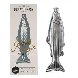 CGB Giftware Hip Flask Steinless Steel Great Plains Fish