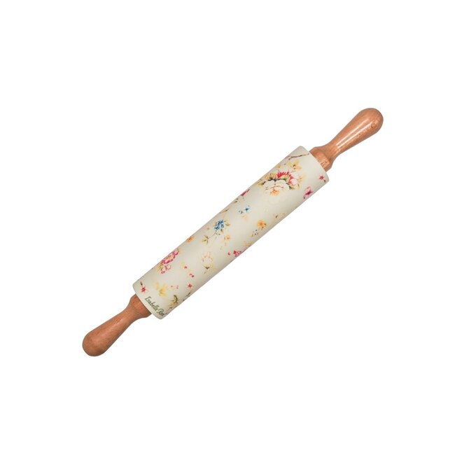 Silicone Wooden Rolling Pin English Garden 43 cm