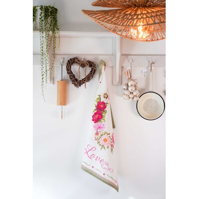 Isabelle Rose Tea towel Peony
