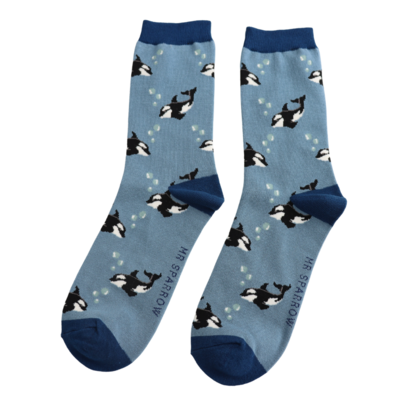 Miss Sparrow Männer-Socken Bamboo Orca denim