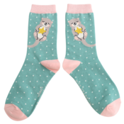 Miss Sparrow Socken Bamboo Otter & Dots green