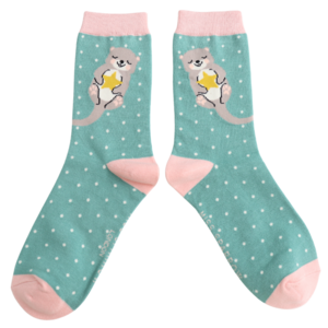 Miss Sparrow Socken Bamboo Otter & Dots green