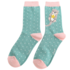 Miss Sparrow Socken Bamboo Otter & Dots green
