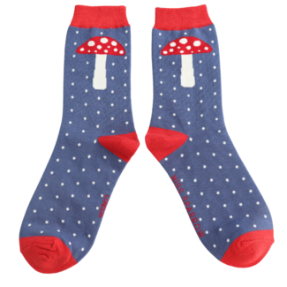 Miss Sparrow Socken Bamboo Dotted Toadstool denim
