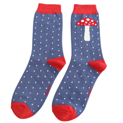 Miss Sparrow Socken Bamboo Dotted Toadstool denim