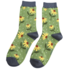 Miss Sparrow Socken Bamboo Sunflowers green