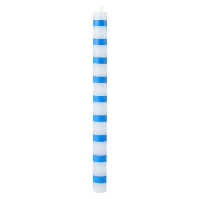 Dinner Kerzen Stripe blue in Display