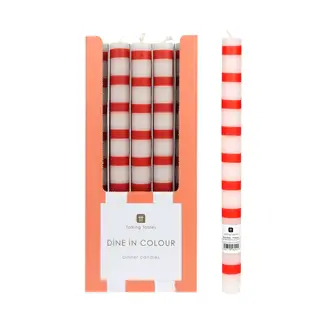 Talking Tables Dinner Candles Stripe red in Display