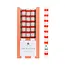 Dinner Kerzen Stripe red in Display