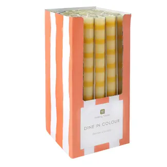 Talking Tables Dinner Kerzen Stripe yellow in Display