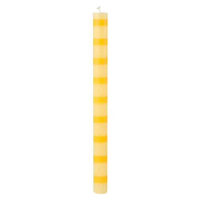 Dinner Candles Stripe yellow in Display
