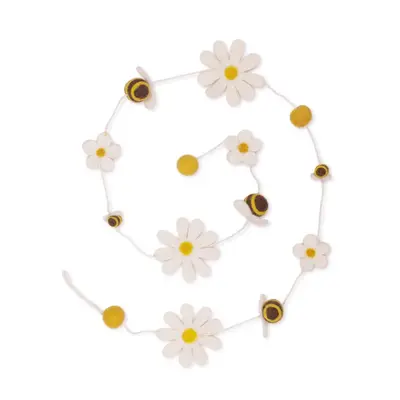 Sjaal met Verhaal Felt Garland Bij met Margrietjes