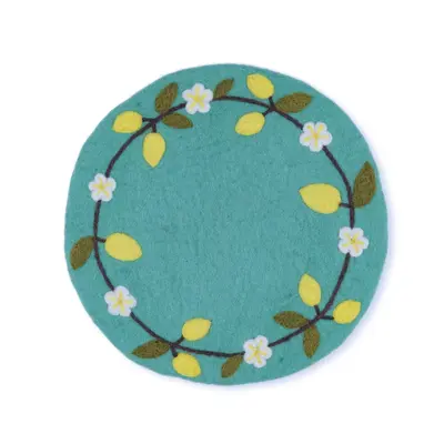 Sjaal met Verhaal Felt Coaster 35 cm Citroen